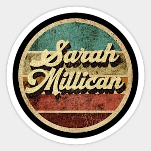 Tanatoraja, circle retro faded Sarah Millican Sticker